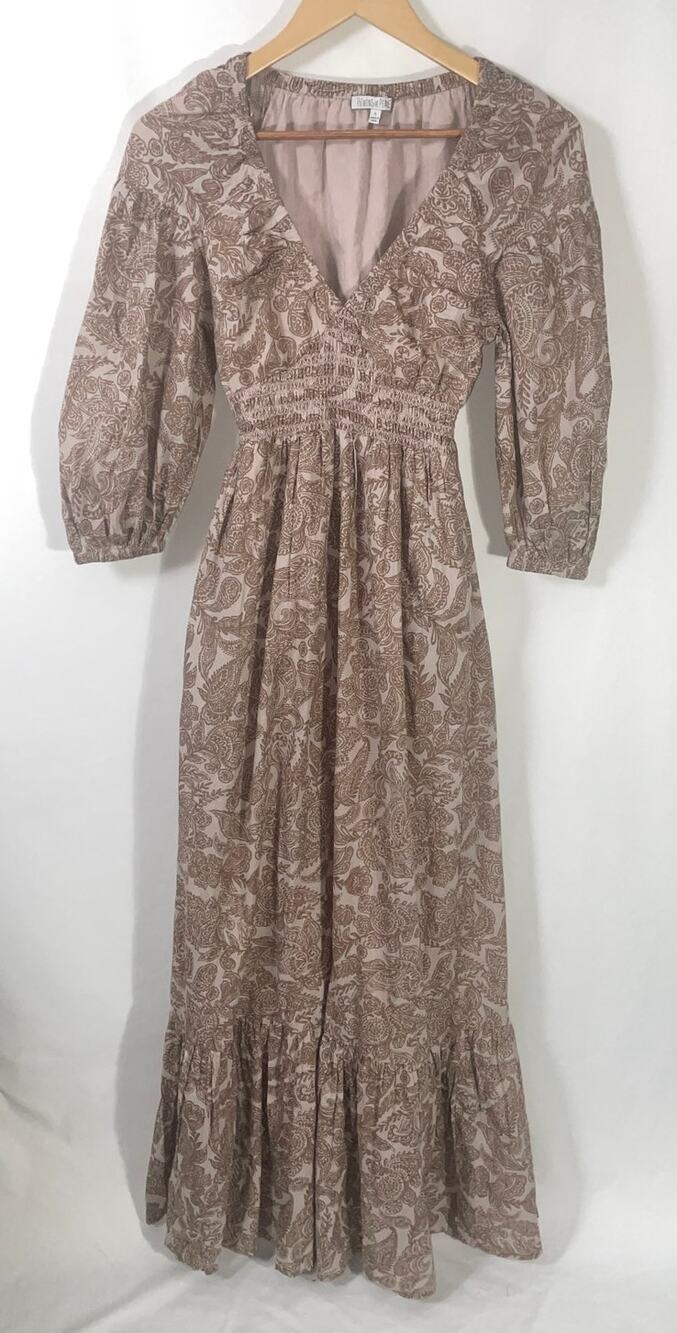 Patrons of Peace Cotton Maxi Dress - Women's Sz S - Fully Lined - Made in India
